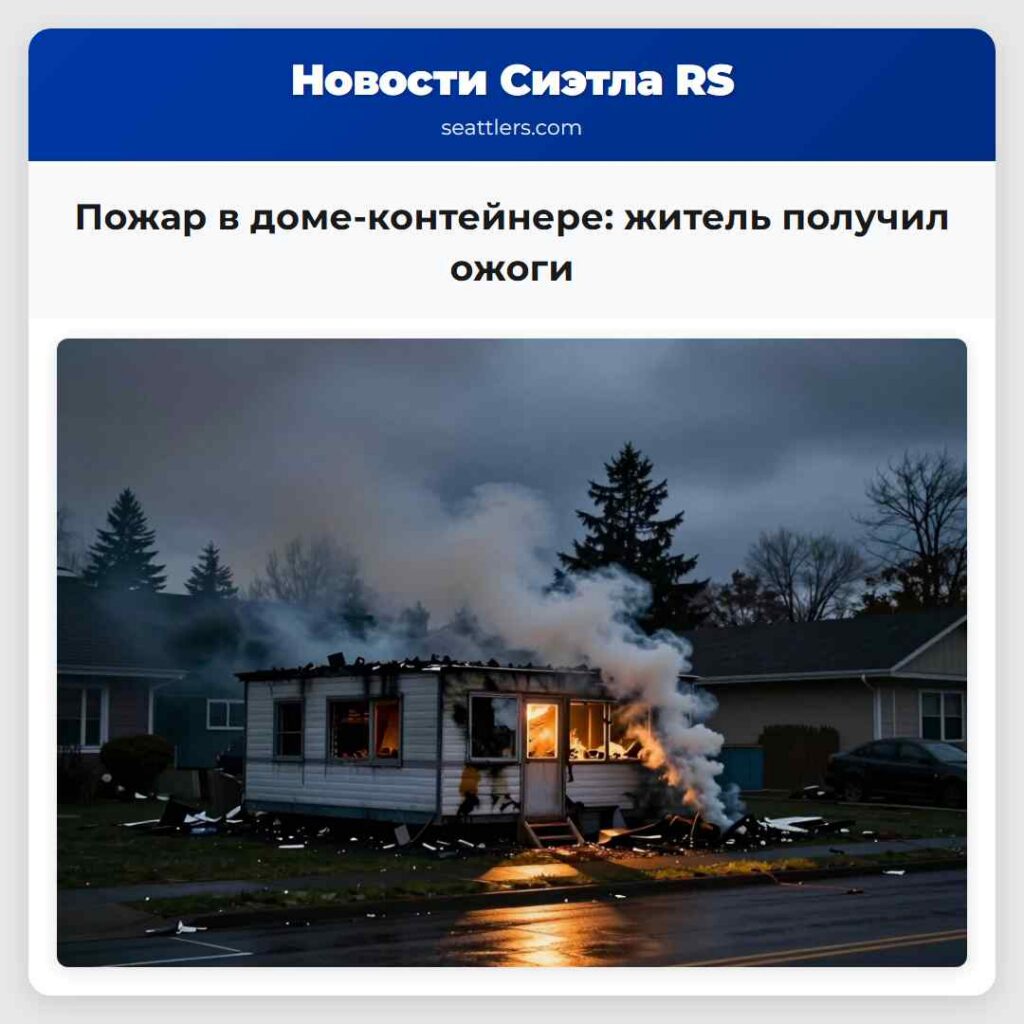 Пожар в доме-контейнере: житель получил ожоги