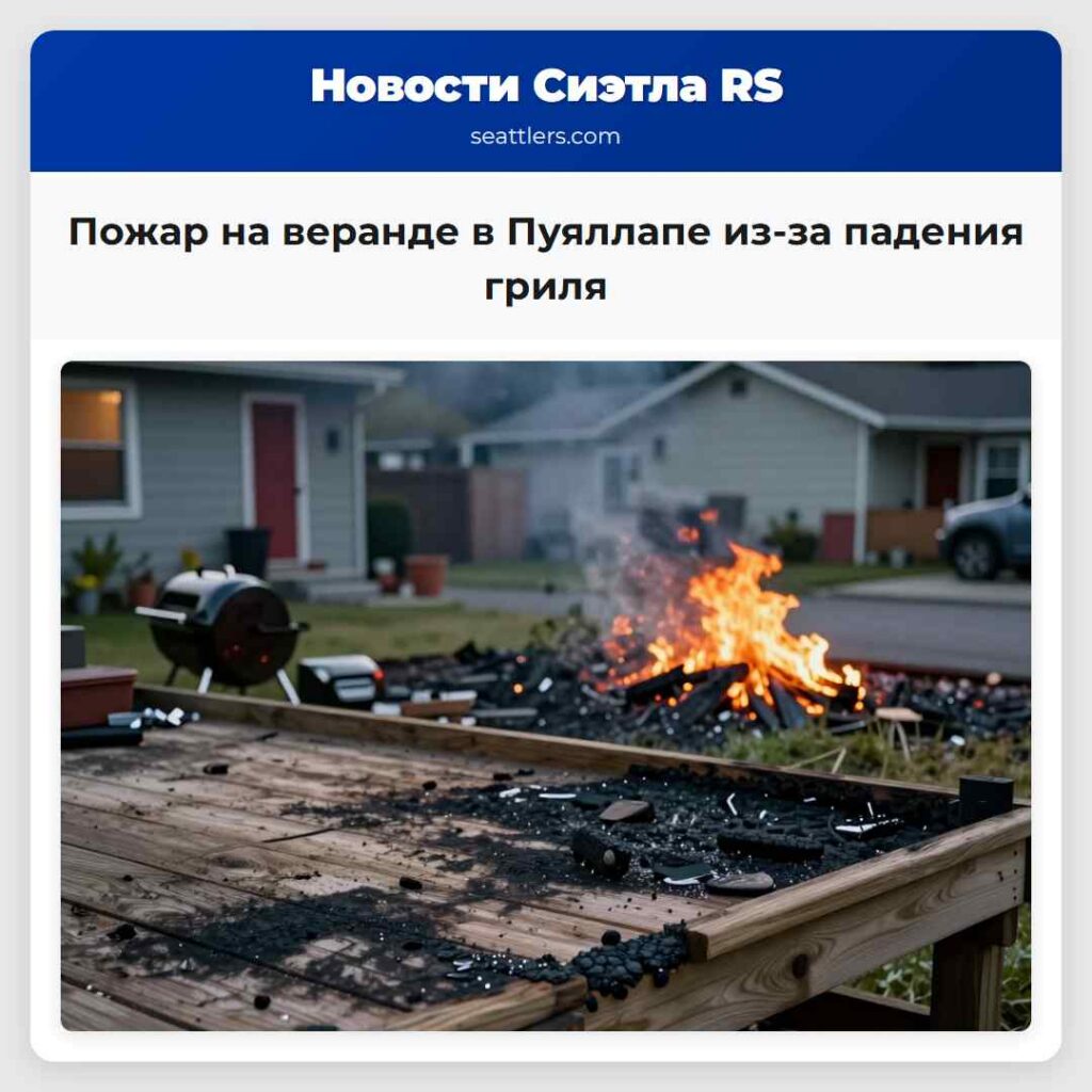 Пожар на веранде в Пуяллапе из-за падения гриля