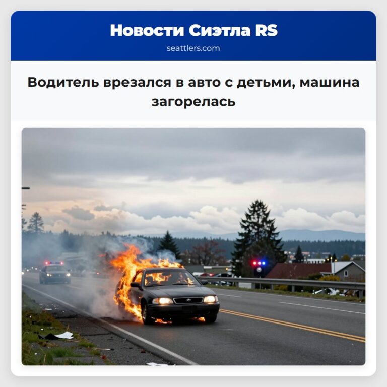 Водитель врезался в авто с детьми машина загорелась