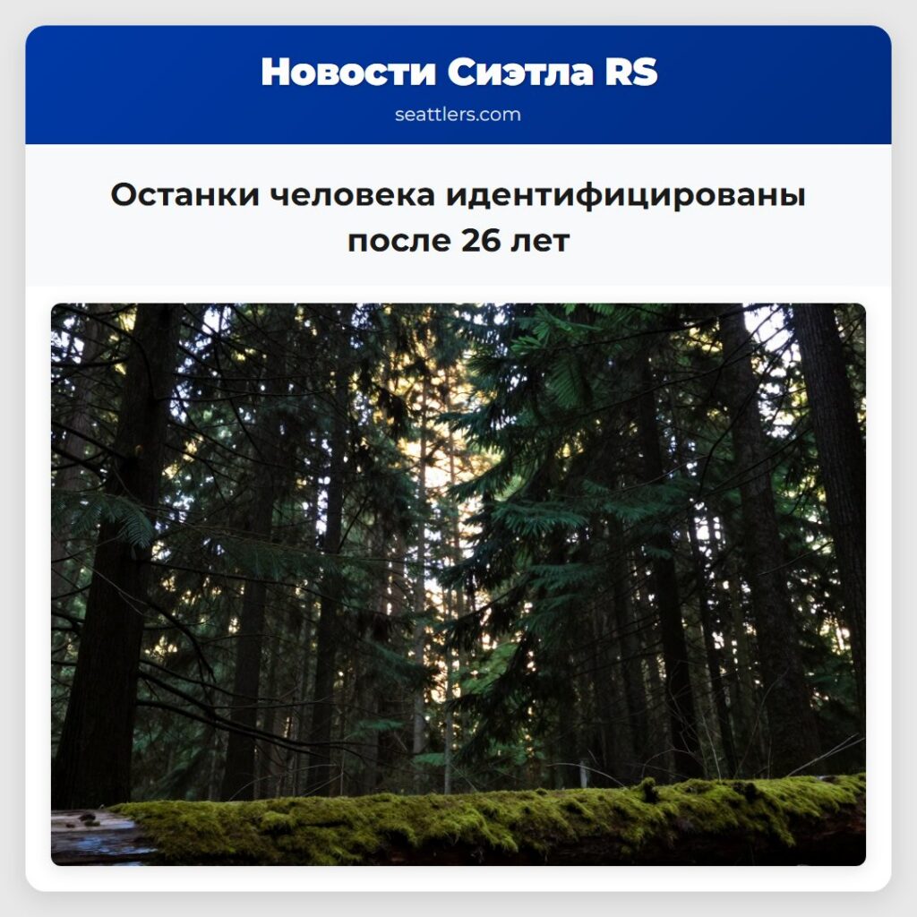 Останки человека идентифицированы после 26 лет