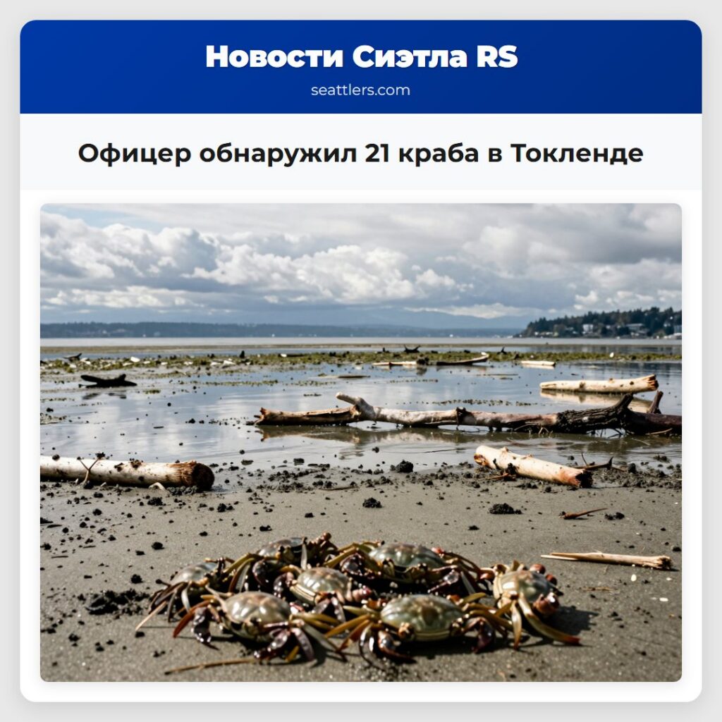 Офицер обнаружил 21 краба в Токленде