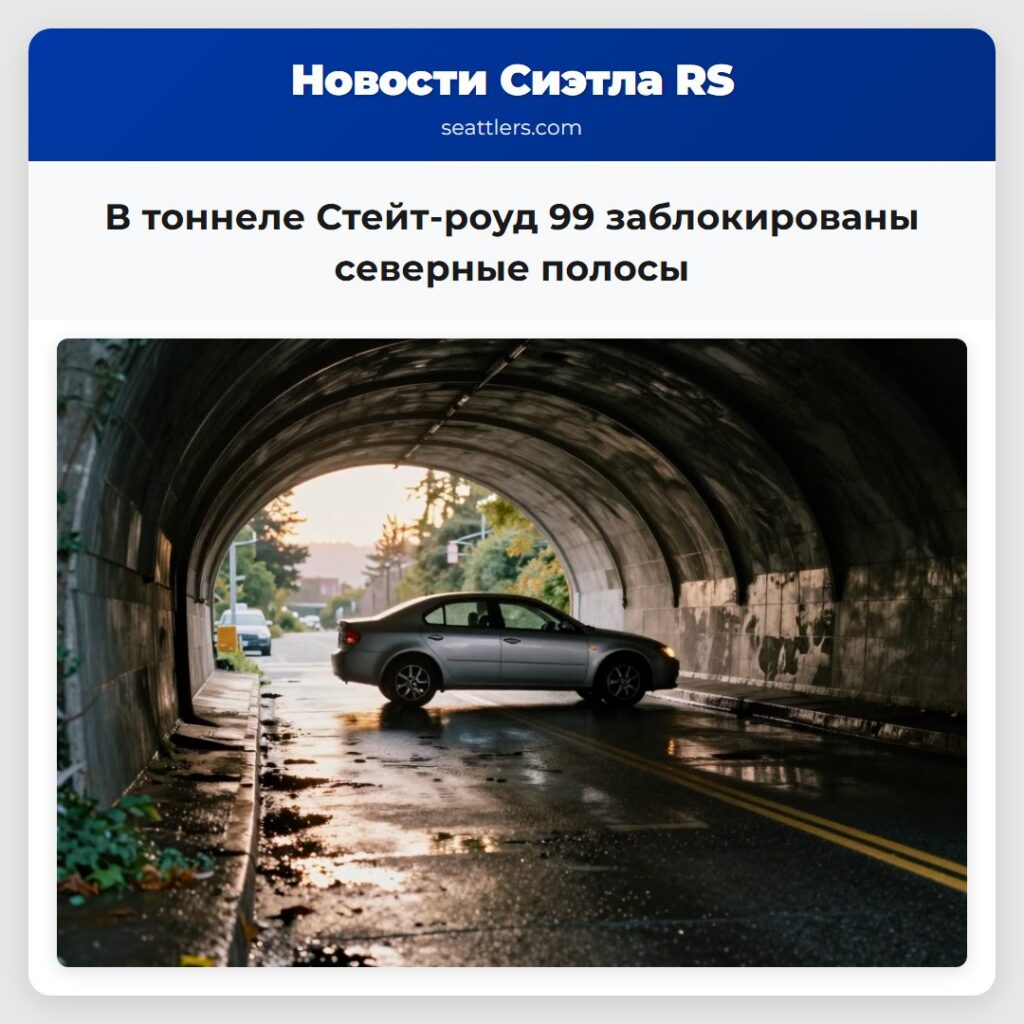 В тоннеле Стейт-роуд 99 заблокированы северные полосы