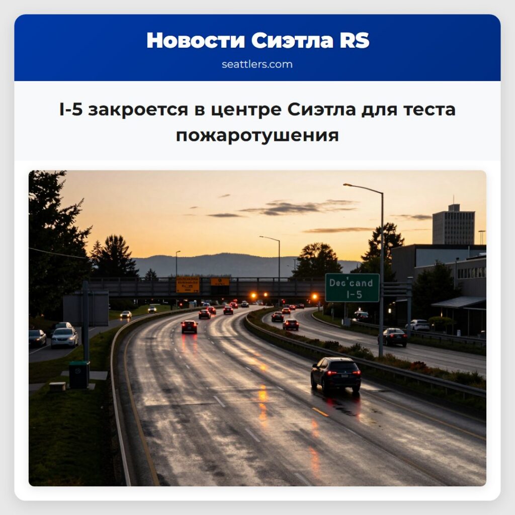 I-5 закроется в центре Сиэтла для теста пожаротушения