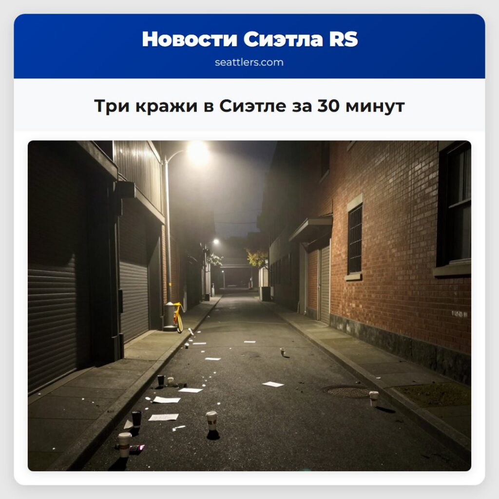 Три кражи в Сиэтле за 30 минут