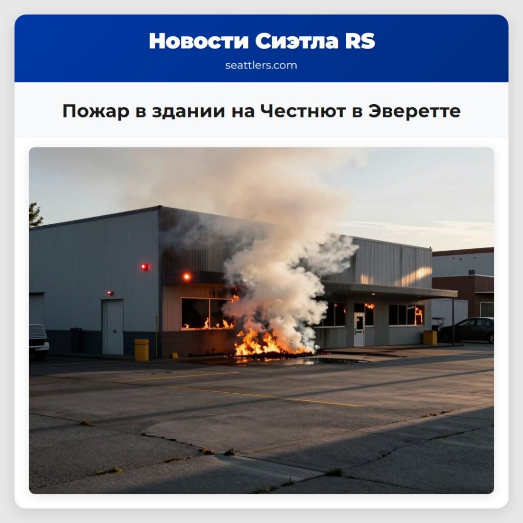 Пожар в здании на Честнют в Эверетте