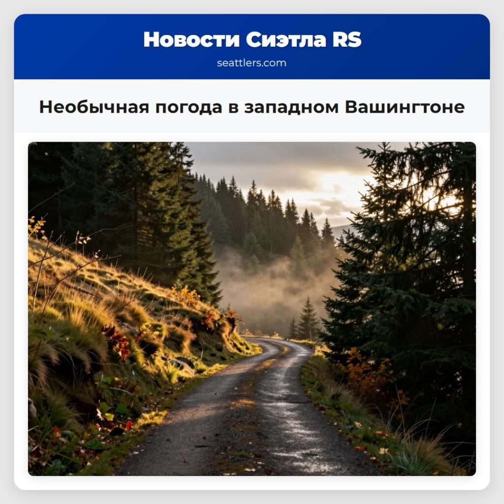 Необычная погода в западном Вашингтоне