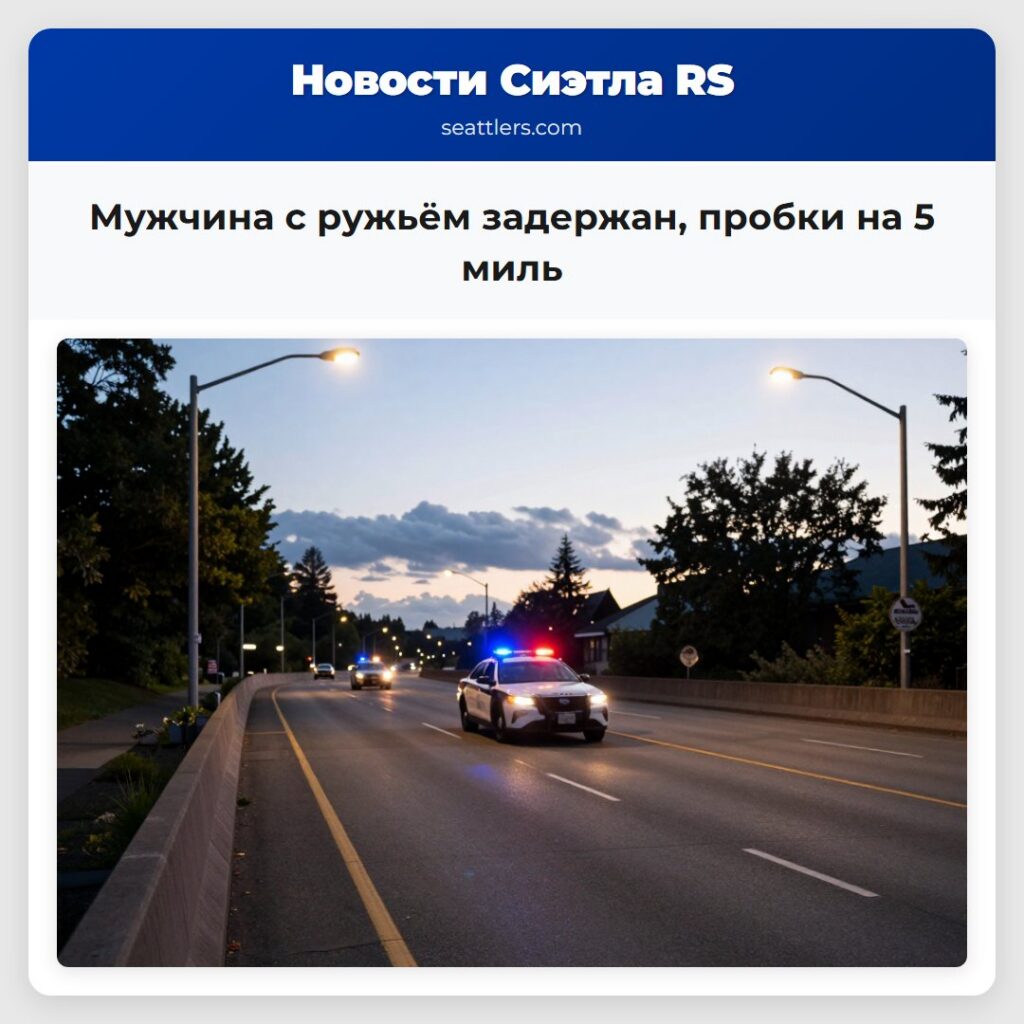 Мужчина с ружьём задержан, пробки на 5 миль