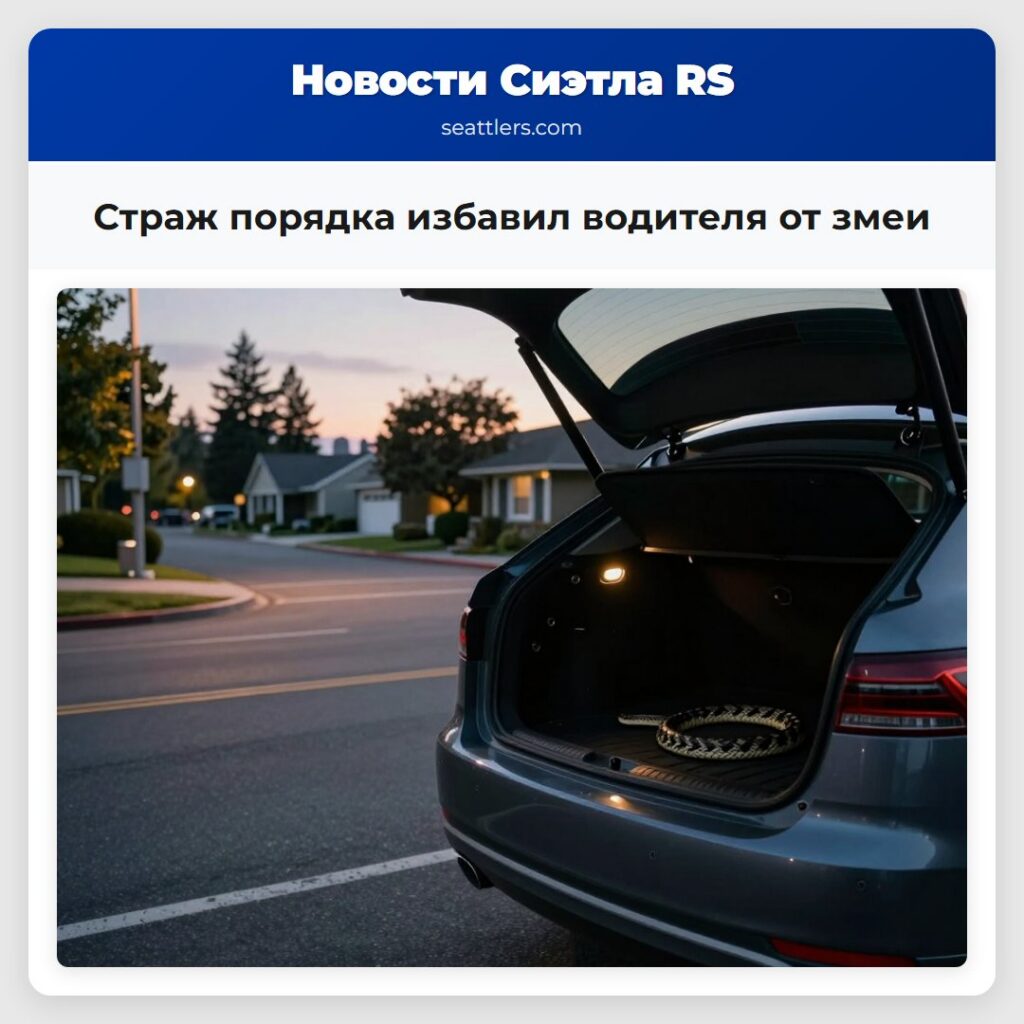 Страж порядка избавил водителя от змеи