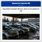 Hyundai отзывает 96 тыс. авто из-за дефекта ПО