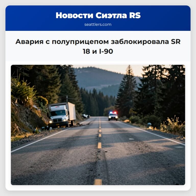 Авария с полуприцепом заблокировала SR 18 и I-90