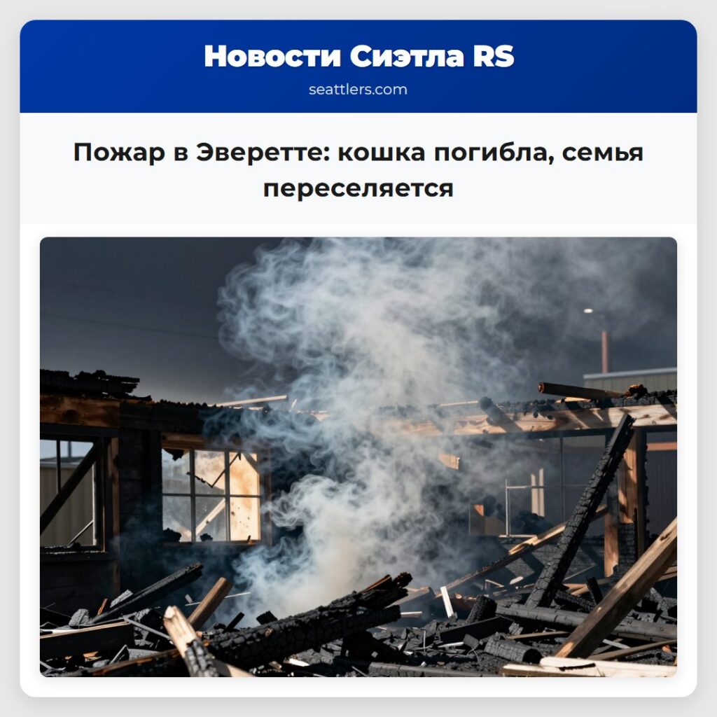 Пожар в Эверетте: кошка погибла, семья