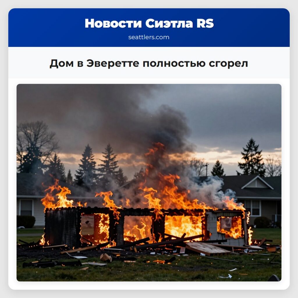 Дом в Эверетте полностью сгорел