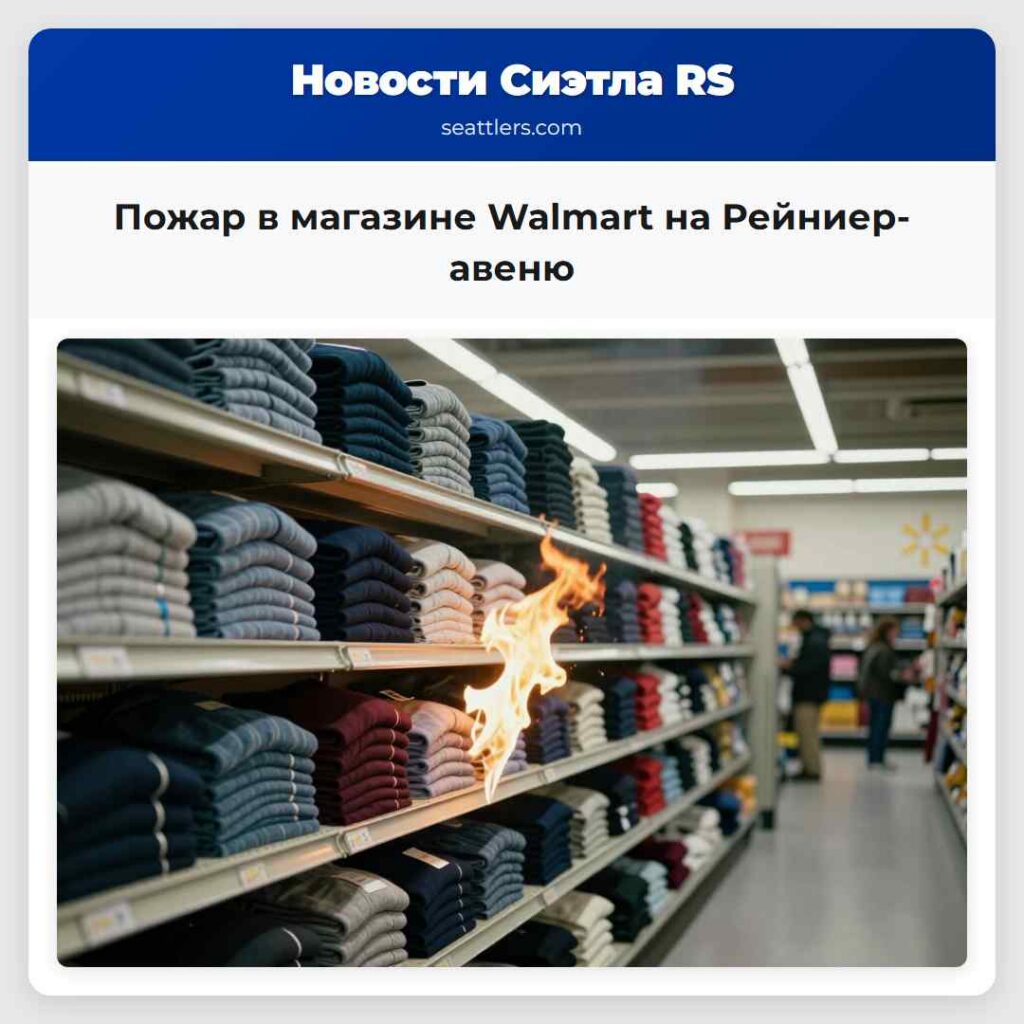 Пожар в магазине Walmart на Рейниер-авеню