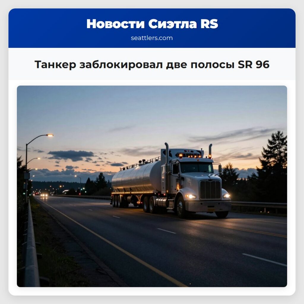 Танкер заблокировал две полосы SR 96
