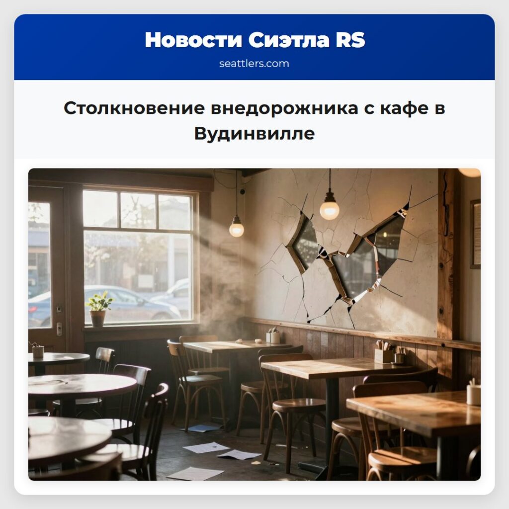 Столкновение внедорожника с кафе в Вудинвилле