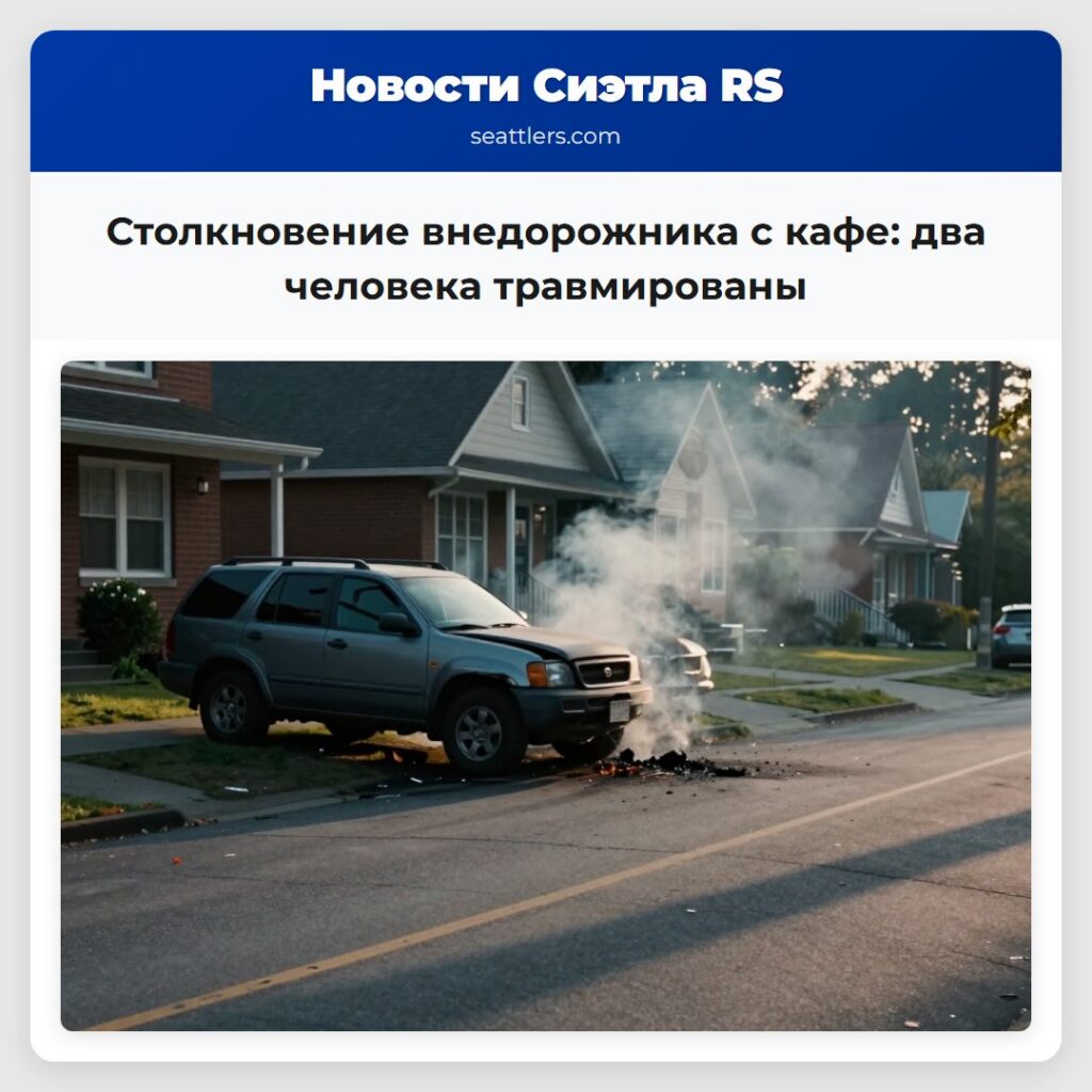 Столкновение внедорожника с кафе: два человека