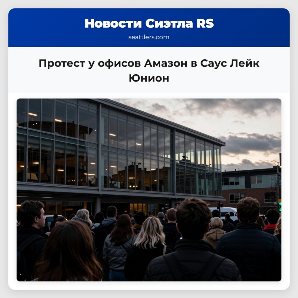 Протест у офисов Амазон в Саус Лейк Юнион