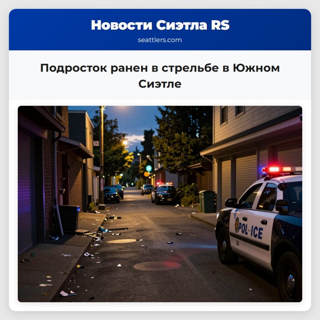 Подросток ранен в стрельбе в Южном Сиэтле