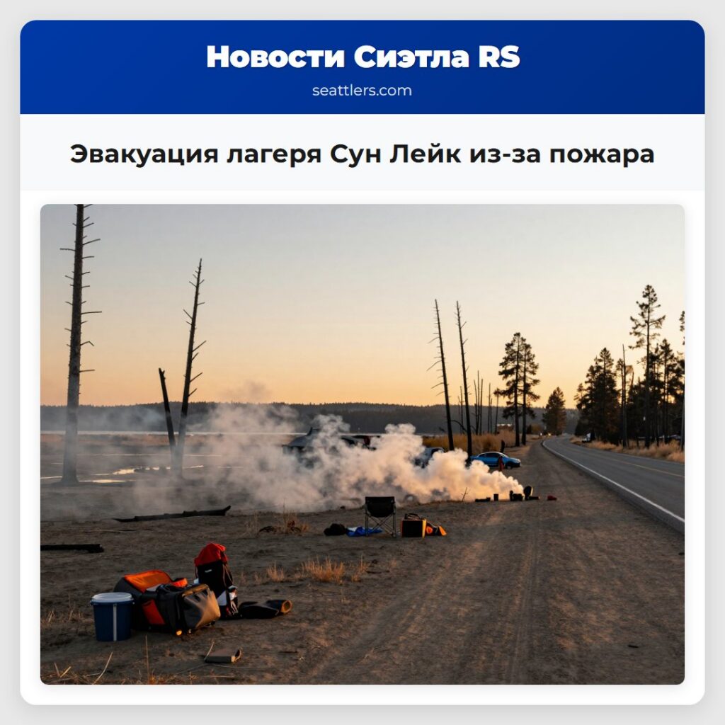 Эвакуация лагеря Сун Лейк из-за пожара