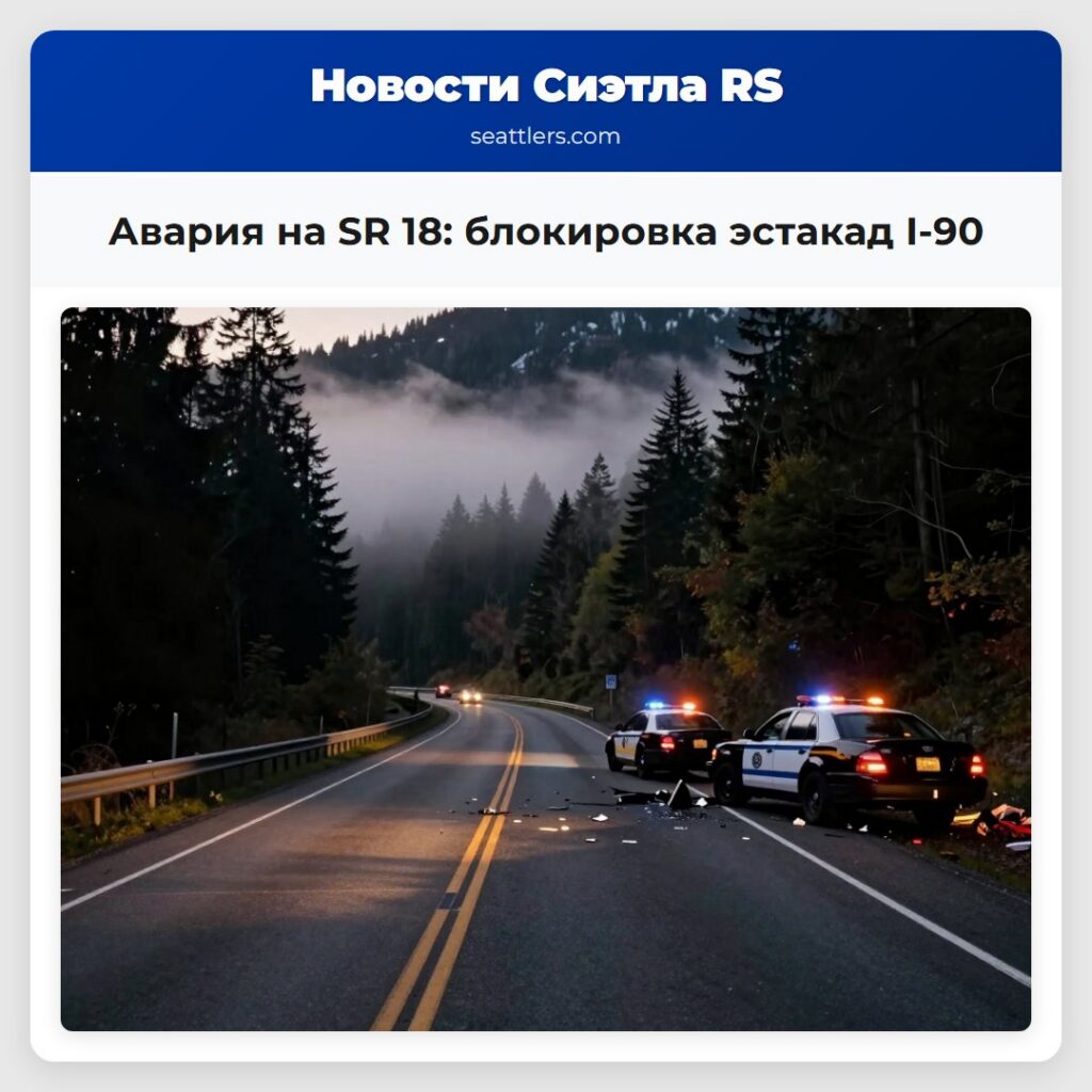 Авария на SR 18: блокировка эстакад I-90
