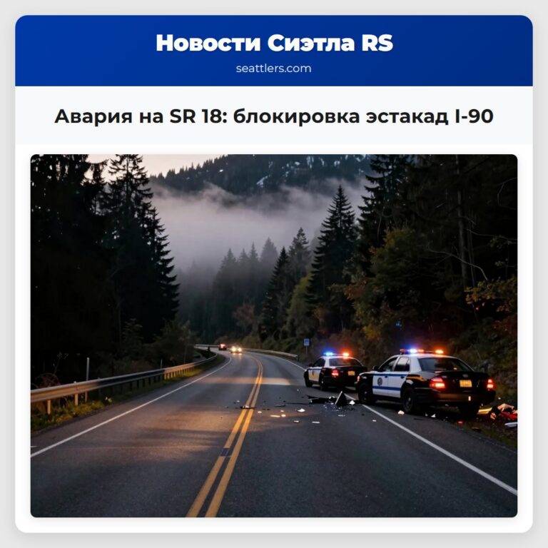 Авария на SR 18 блокировка эстакад I-90