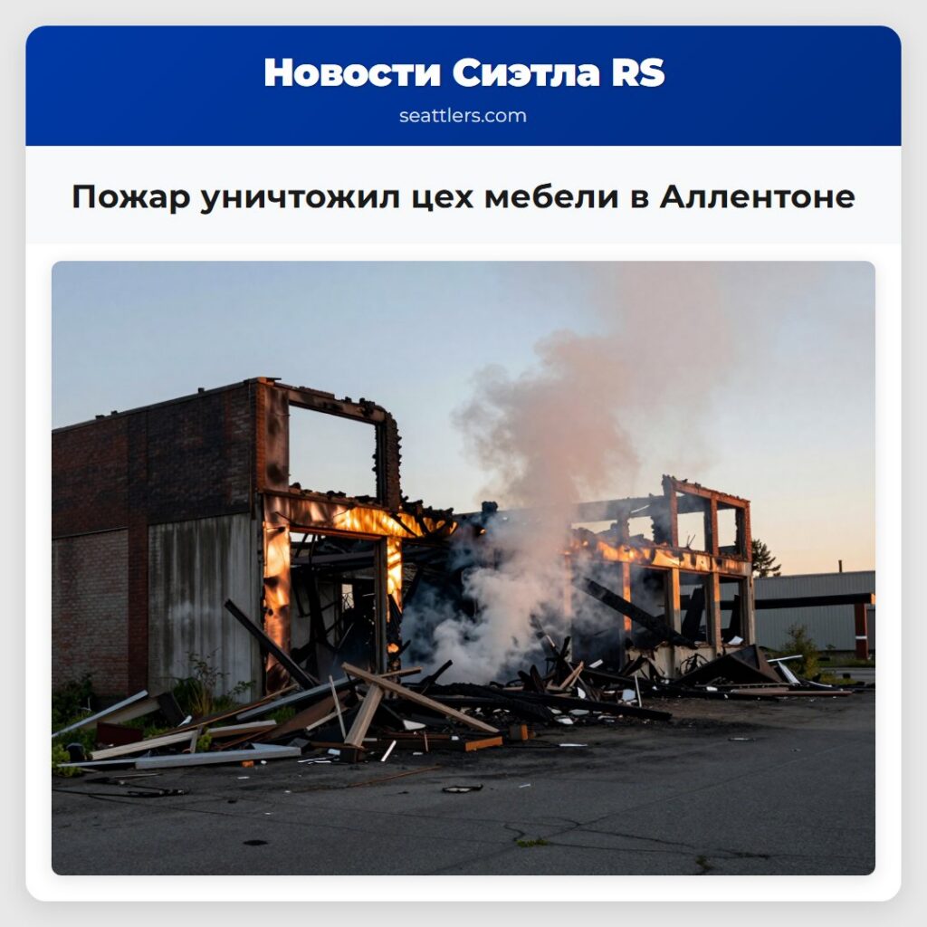 Пожар уничтожил цех мебели в Аллентоне