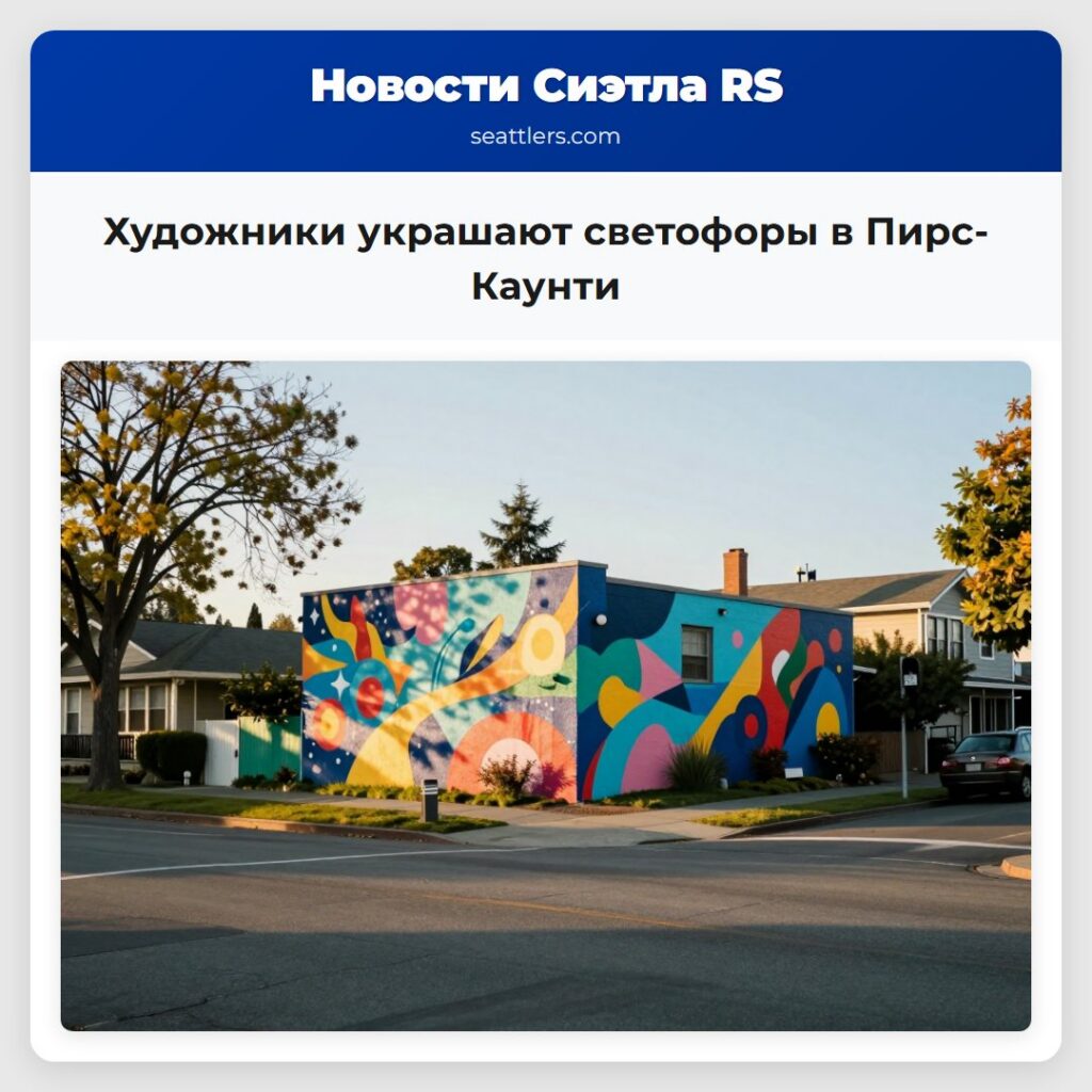 Художники украшают светофоры в Пирс-Каунти