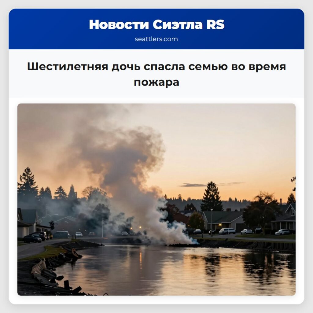 Шестилетняя дочь спасла семью во время пожара
