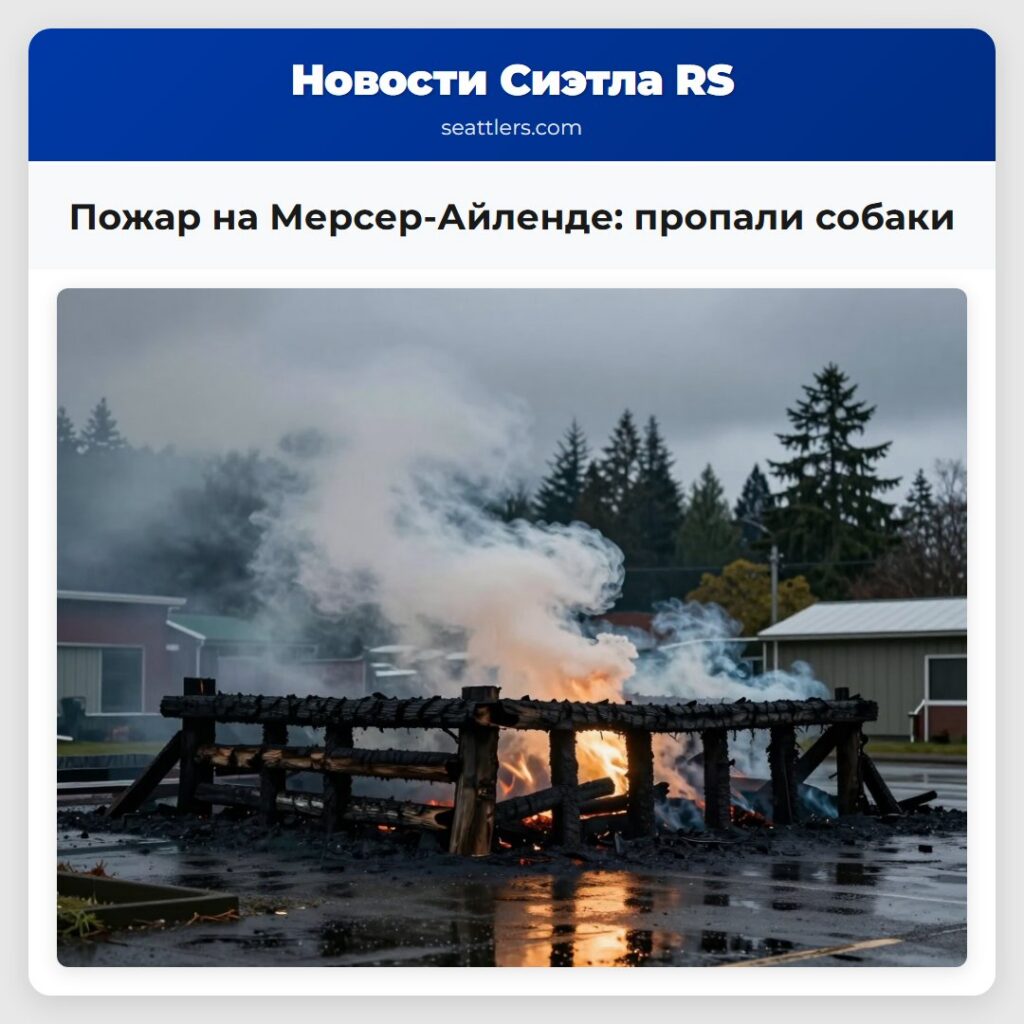 Пожар на Мерсер-Айленде: пропали собаки