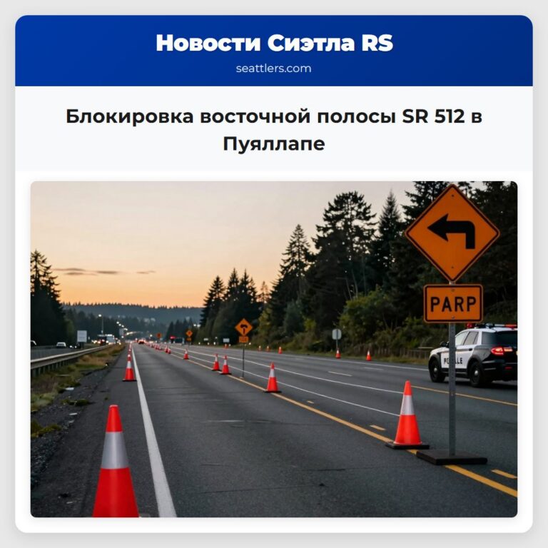 Блокировка восточной полосы SR 512 в Пуяллапе