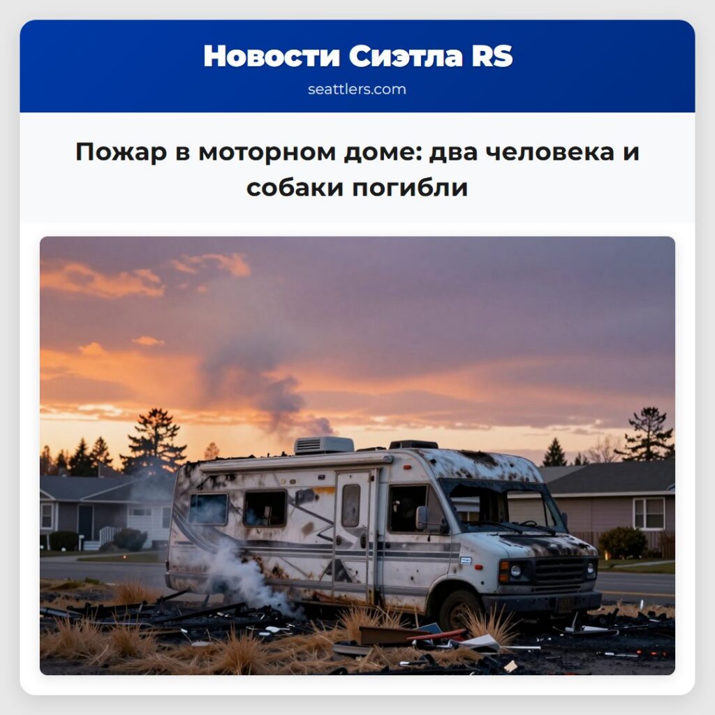 Пожар в моторном доме: два человека и собаки
