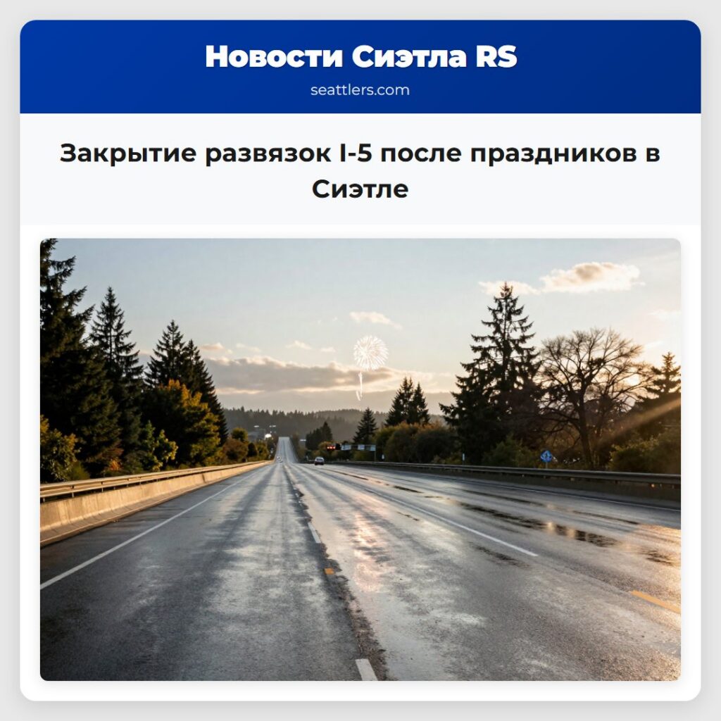 Закрытие развязок I-5 после праздников в Сиэтле